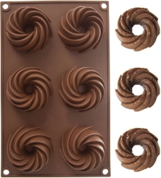 Siliconen bakvorm voor mini tulbandjes bruin 28 × 17 × 3 cm