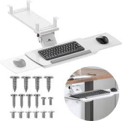 Witte onder-bureau toetsenbordhouder