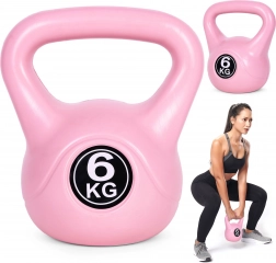 Kettlebell 6 kg roze ModernHome – halter voor functionele training en kracht