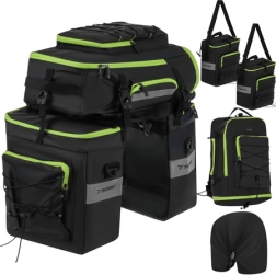 Waterdichte TRIZAND 3-in-1 fietstas set 65 l – achtertassen en rugzak