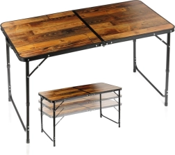 Opvouwbare campingtafel Vilde 3-in-1 met verstelbare hoogte 120 × 60 cm