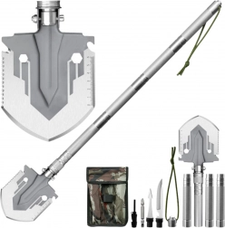 Opvouwbare militaire schop 16v1 met mes en vuursteen