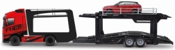 Bburago Street Fire vrachtwagen met oplegger Volvo FH16 en Land Rover LRX Concept 1:43