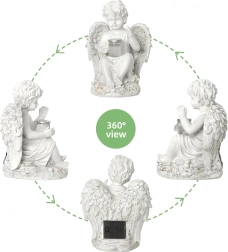 Solarle engelenfiguur met LED-licht 18 cm