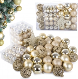 Set van 100 kerstversieringen met gouden sterren