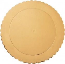 Gouden ronde taartonderlegger 26 cm