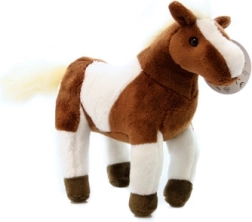 Pluchen paard bruin-wit 23 cm