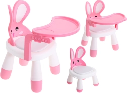 Kinder konijnenstoel met afneembaar tafeltje – roze