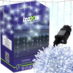 Kerst LED-slinger 300 LED, koud wit, 15 m, IZOXIS, voor buiten en binnen, IP44, 8 modi met flasheffect