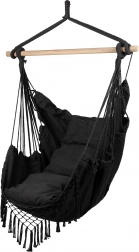 hangende Braziliaanse stoel met kussens donkergrijs