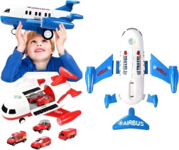 Passagiersvliegtuig met autootjes – rood