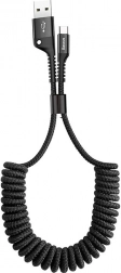 Baseus spiraalvormige USB‑C-kabel 1 m, snel opladen 2 A, zwart