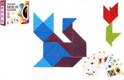 Houten mozaïek driehoeken