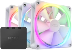 Set van 3 NZXT F120 RGB-ventilatoren met controller – wit