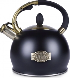 zwarte roestvrijstalen fluitketel 3 l