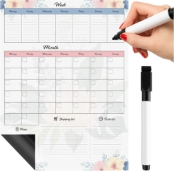 Magnetische planner voor op de koelkast Ruhhy 60 × 45 cm met uitwisbare stift