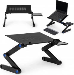 Opvouwbare verstelbare aluminium laptopstandaard met muishouder