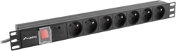 Rack PDU-voedingsrail 19" 1U, 16 A, 7x FR-stopcontact, kabel 2 m – zwart