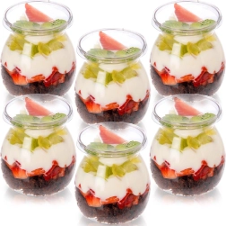 Yoghurt- en dessertbekers met deksel 160 ml, 6 stuks