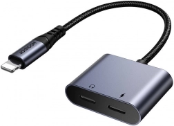 Audio-adapter Joyroom 2-in-1 Lightning naar dubbele Lightning