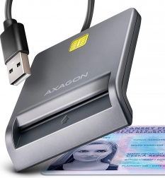 AXAGON kaartlezer voor chip- en ID-kaarten USB met kabel 1,3 m