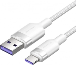 USB-A naar USB‑C kabel 2 m 100 W 6 A Vention wit