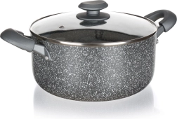 Pan met granieten antiaanbaklaag 24 cm met glazen deksel