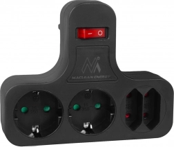 Maclean Energy viervoudig stopcontact met schakelaar