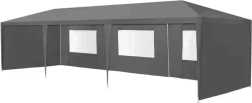 Commerciële tuinpaviljoen 3x9 m, 8 wanden, grijs