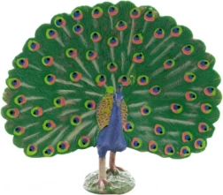 Kunststof pauwfigurine 11 × 11 × 5 cm