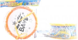 Kinder plastic trommel met stokjes 21 cm