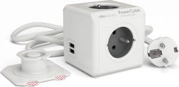 PowerCube Verlengde stekkerdoos met USB 3 m 2404/FREUPC grijs