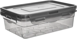 Plastic voedselcontainer met deksel en siliconen afdichting, grijs, 850 ml