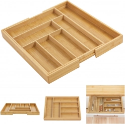 uitbreidbare bamboe besteklade organizer greenblue