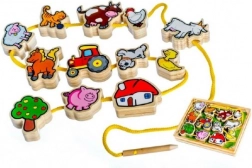 Inrijgspel hout Mijn eerste dieren