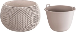 Splofy Bowl bloempot met binnenpot 37 cm mocca