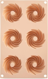 Siliconen bakvorm voor muffins en mini tulbandjes met schoorsteentje, beige 28 × 17 × 3 cm