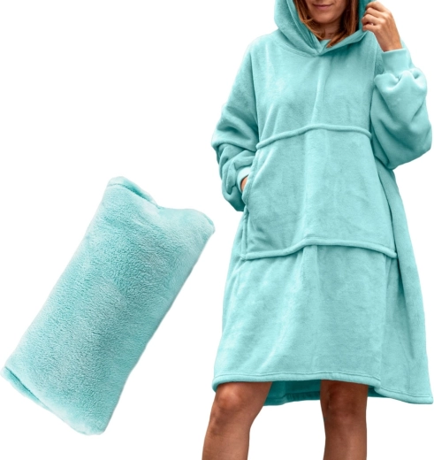 Bluzair - Hoodie deken - mint