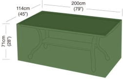 Groene beschermhoes voor een rechthoekige tafel voor 8 personen