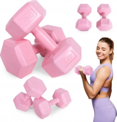 Set zeshoekige dumbbells 2×4 kg, roze – ModernHome