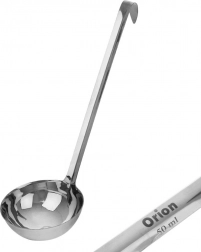 Stalen opscheplepel 45 ml, 26 cm