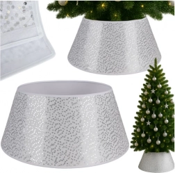 Decoratieve kraag voor onder de kerstboom 60 x 22 cm zilver-wit Ruhhy