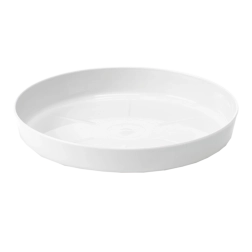 Kunststof schotel voor bloempot 28 cm wit LAMELA