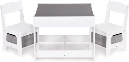 Kindermeubel: houten tafel + 2 stoelen ECOTOYS