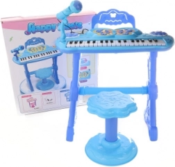 Blauw kinderpiano met adapter