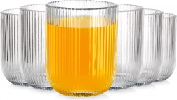 Glazen 250 ml, geribbeld glas, set van 6 stuks Vilde