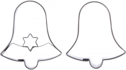 Set uitsteekvormpjes voor koekjes, bel, roestvrij staal, 4,6 cm, 2 stuks
