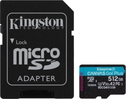 MicroSD-kaart 512 GB Canvas Go! Plus 200 MB/s A2 U3 V30 + adapter