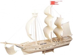 Woodcraft houten 3D-puzzel zeilboot – naturel