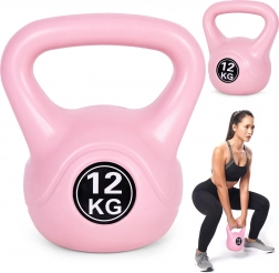 Kettlebell 12 kg roze voor thuistraining MODERNHOME